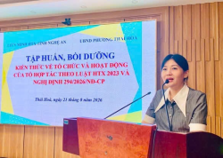 Tập huấn, bồi dưỡng kiến thức về tổ chức và hoạt động của tổ hợp tác